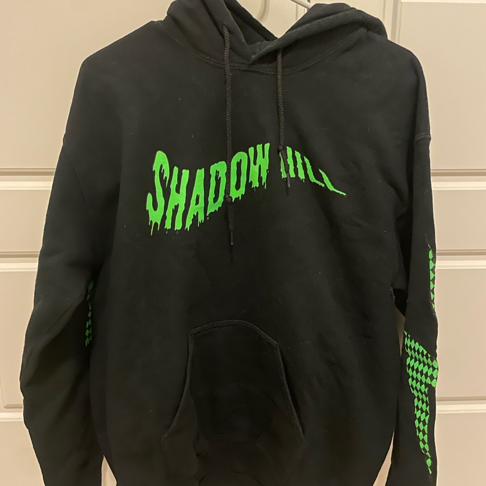 Shadow Hill Women's Black and Green Hoodie - Small